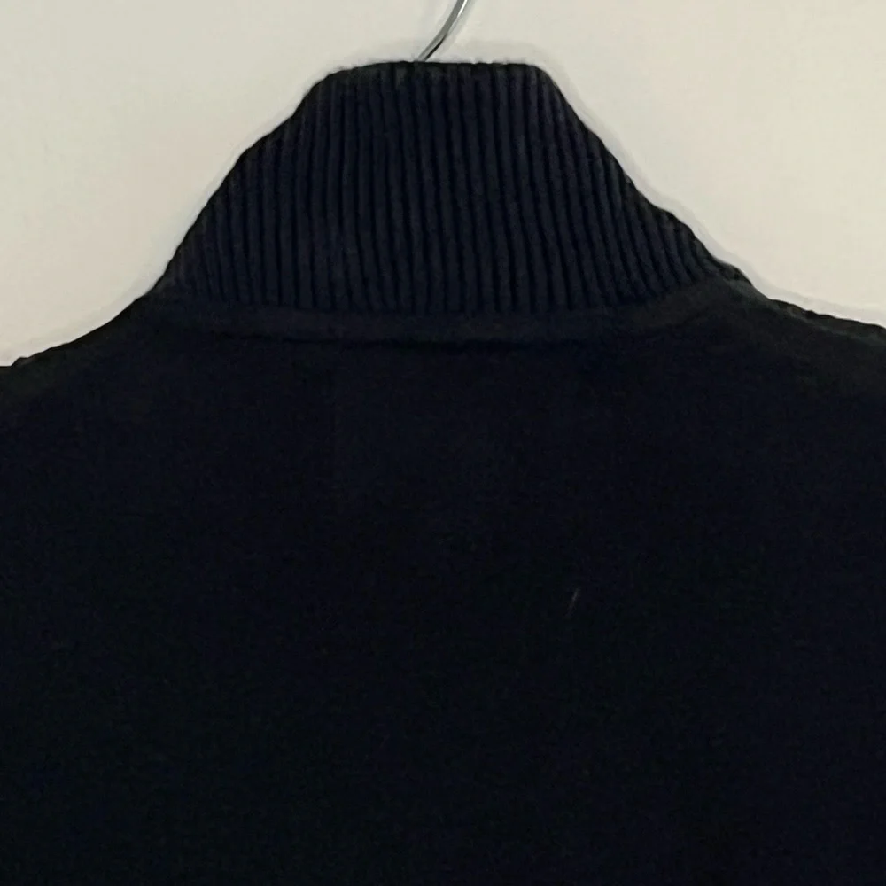 Banana Republic Mens Soft Fleece Mock Neck Zipper Front Vest Size Medium Black